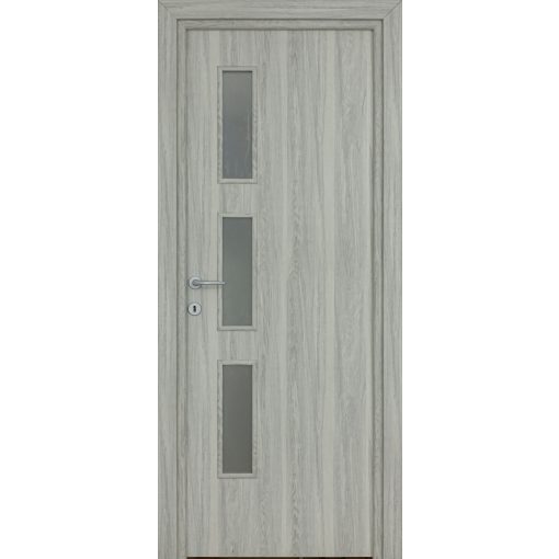 Alpok üveges solo Dekorfóliás MDF ajtó tokkal és toktakaróval pezsgő szürke 68x203