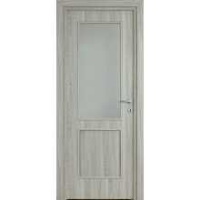 Alpok üveges Dekorfóliás MDF ajtó tokkal és toktakaróval pezsgő szürke 68x203