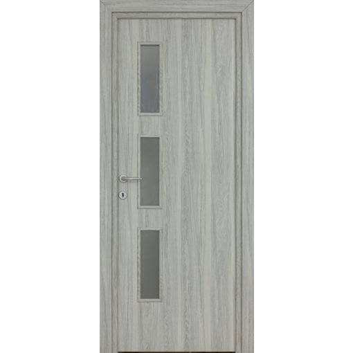 Alpok üveges solo Dekorfóliás MDF ajtó tokkal és toktakaróval pezsgő szürke 78x203