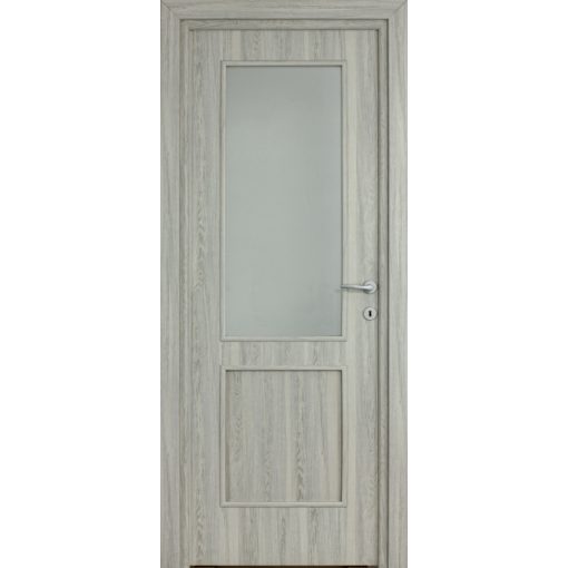 Alpok üveges Dekorfóliás MDF ajtó tokkal és toktakaróval pezsgő szürke 78x203
