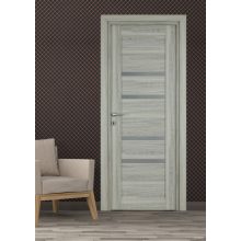 Bella Üveges pezsgő szürke Tömör MDF dekorfóliás ajtó tokkal és toktakaróval 78x203