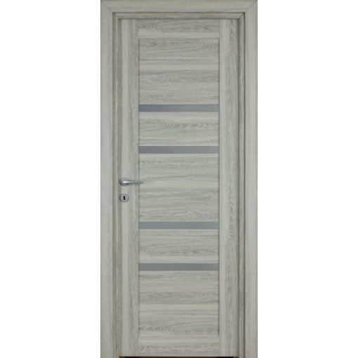 Bella Üveges pezsgő szürke Tömör MDF dekorfóliás ajtó tokkal és toktakaróval 78x203
