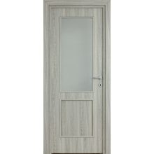 Alpok üveges Dekorfóliás MDF ajtó tokkal és toktakaróval pezsgő szürke 88x203