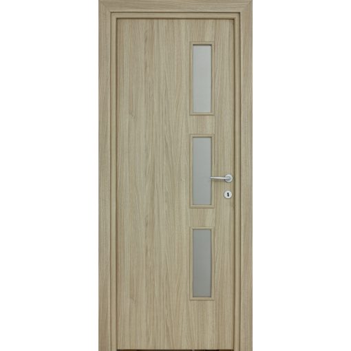 Alpok üveges solo Dekorfóliás MDF ajtó tokkal és toktakaróval kőris 68x203