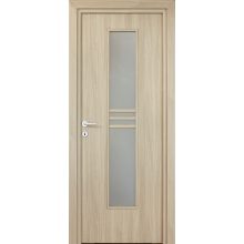 Alpok üveges a02 Dekorfóliás MDF ajtó tokkal és toktakaróval kőris 68x203