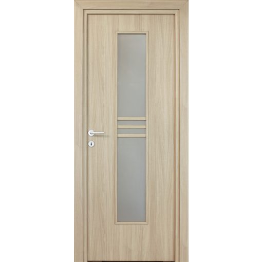 Alpok üveges a02 Dekorfóliás MDF ajtó tokkal és toktakaróval kőris 68x203