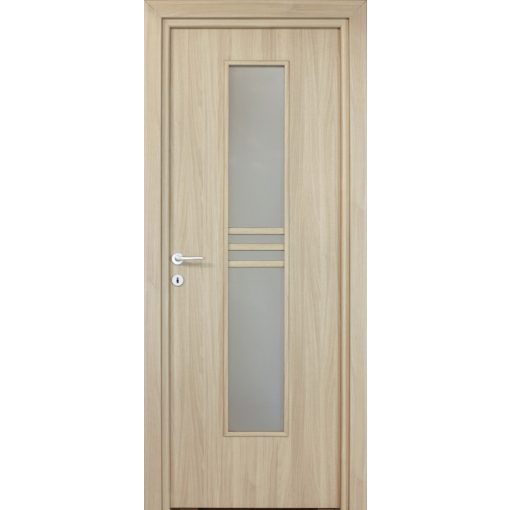 Alpok üveges a02 Dekorfóliás MDF ajtó tokkal és toktakaróval kőris 78x203