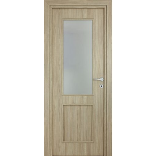 Alpok üveges Dekorfóliás MDF ajtó tokkal és toktakaróval kőris 78x203