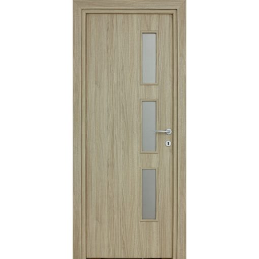 Alpok üveges solo Dekorfóliás MDF ajtó tokkal és toktakaróval kőris 88x203