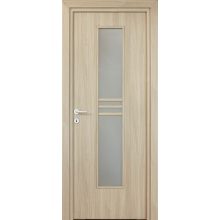Alpok üveges a02 Dekorfóliás MDF ajtó tokkal és toktakaróval kőris 88x203
