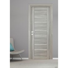 Kira Üveges szürke tölgy Tömör MDF dekorfóliás ajtó tokkal és toktakaróval 68x203