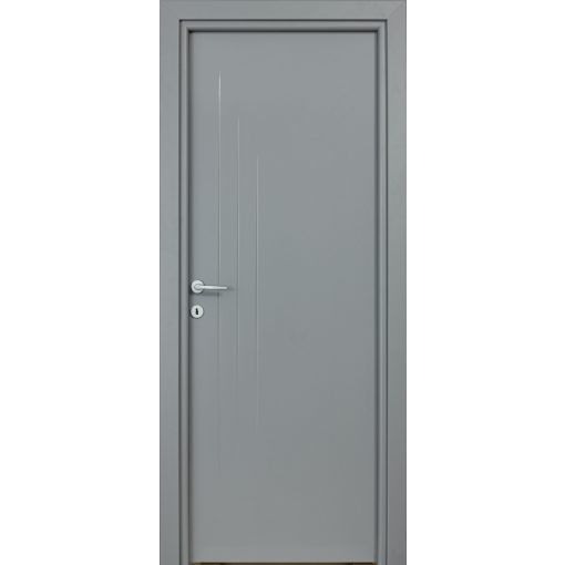 Three Lines Prémium Festett MDF szürke ajtó tokkal és toktakaróval 88x203