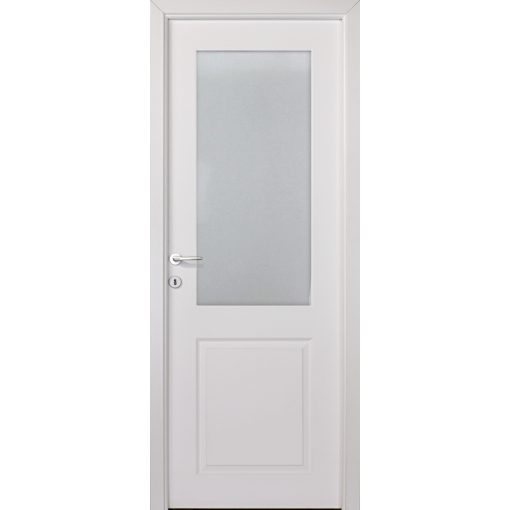 Classic II. Festett üveges MDF fehér ajtó tokkal és toktakaróval 68X203