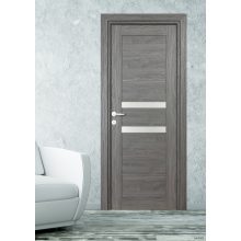 Duna üveges fekete Tömör MDF dekorfóliás ajtó tokkal és toktakaróval 68x203