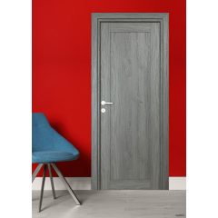   Mod fekete Tömör MDF dekorfóliás ajtó tokkal és toktakaróval 68x203