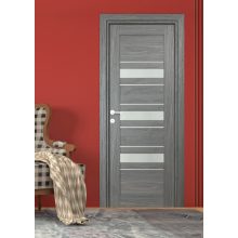 Dóra Üveges fekete Tömör MDF dekorfóliás ajtó tokkal és toktakaróval 78x203