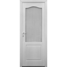 Classic I. Festett üveges MDF fehér ajtó tokkal és toktakaróval 78X203