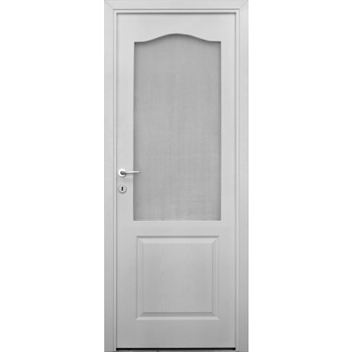 Classic I. Festett üveges MDF fehér ajtó tokkal és toktakaróval 78X203