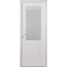 Classic II. Festett üveges MDF fehér ajtó tokkal és toktakaróval 78X203