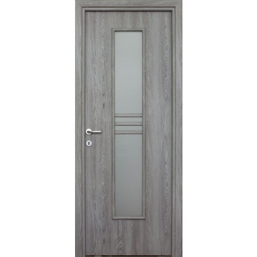 Alpok üveges a02 Dekorfóliás MDF ajtó tokkal és toktakaróval szürke 78x203