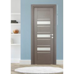   Dóra Üveges wenge Tömör MDF dekorfóliás ajtó tokkal és toktakaróval 68x203