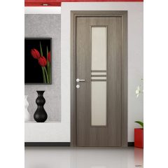   Alpok üveges a02 Dekorfóliás MDF ajtó tokkal és toktakaróval antracit 68x203