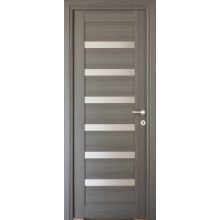 Linea üveges antracit Tömör MDF dekorfóliás ajtó tokkal és toktakaróval 68x203