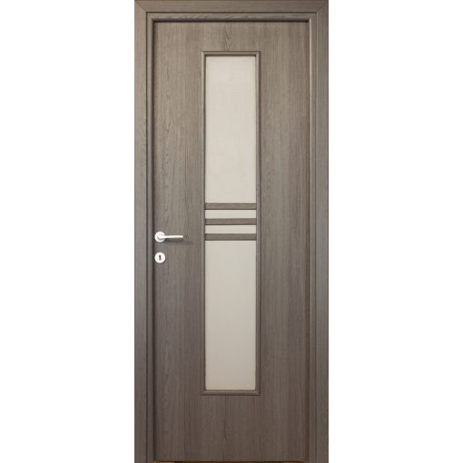 Alpok üveges a02 Dekorfóliás MDF ajtó tokkal és toktakaróval antracit 78x203
