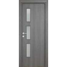 Alpok üveges solo Dekorfóliás MDF ajtó tokkal és toktakaróval antracit 88x203