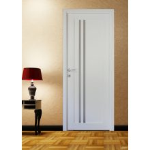 Della üveges fehér Tömör MDF dekorfóliás ajtó tokkal és toktakaróval 78x203