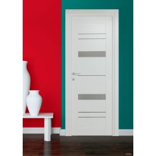 Amyra Üveges fehér Tömör MDF dekorfóliás ajtó tokkal és toktakaróval 78x203