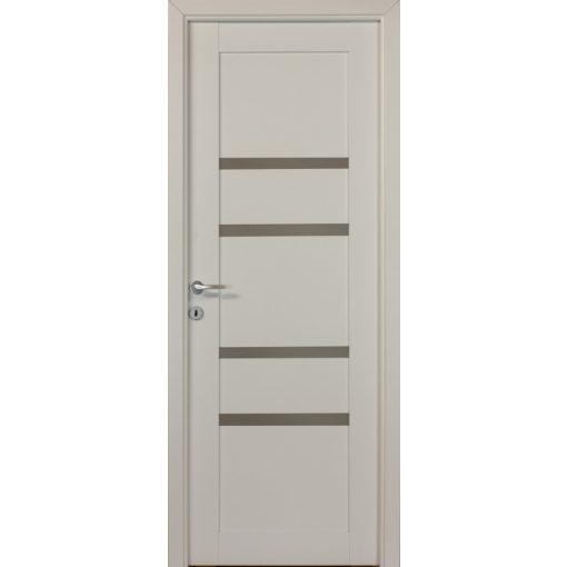 Bella Üveges fehér Tömör MDF dekorfóliás ajtó tokkal és toktakaróval 88x203